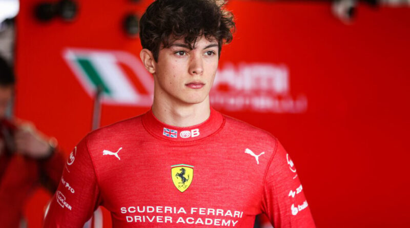 Oliver Bearman quando testou pela Ferrari.