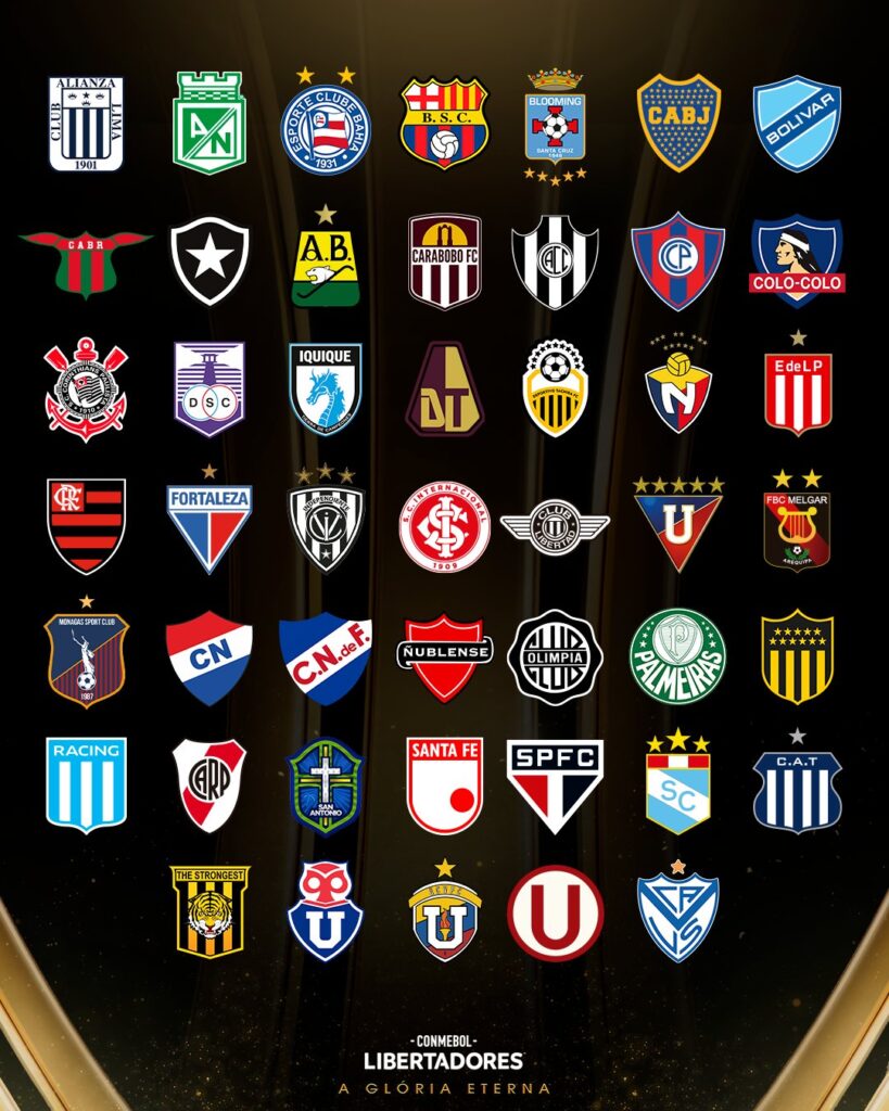 47 times da Libertadores 2025.